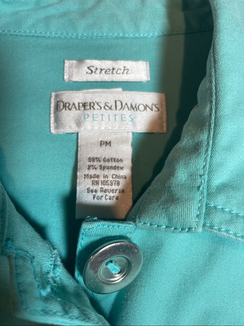 Draper’s & Damon’s Aqua Button-Front Jacket - Picture 3 of 7